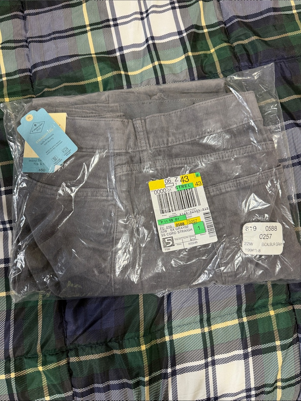 Women’s Gray Corduroy Straight Pants - Unbranded